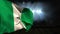 Large nigeria national flag waving