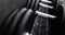 Large number of black dumbbells to improve physical health