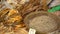 A large number of dried fish lies on a counter. The market in Vietnam. Vietnam.Close up/.