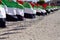 A large number of flags of the United Arab Emirates