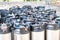 A large number of gas barrels