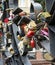 Large number of wedding locks installed in a special place the newlyweds bridge