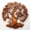 Large Oak Tree Decorative Wooden Figurine - Detailed Wall Sculpture And Installation