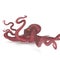 Large Ocopus Vulgaris Red. 3D Illustration, isolated
