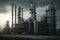 large office buildings in refinery complex for petroleum processing