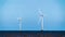 Large Offshore wind turbines farm in the North Sea