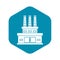 Large oil refinery icon, simple style