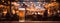 Large Oktoberfest beer in a mug on a wood table, panoramic view. Generative AI