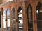 A large old antique antique wooden bookcase, documents in the Arab Islamic Mosque, a temple for prayers to GodA large old antique