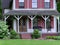 Large old fashioned porch of rural house