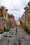 large old staircases between residential buildings ,Naples, Italy. Gradini Del Petraio