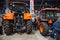 Large Orange Tractors on Display