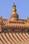 Large ornamented object on rooftop at Yonghe Lamasery, also known as Lama Temple, Beijing, China