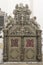 Large ornate door inside St Mary`s Church Rostock Germany