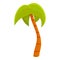 Large palm tree icon, cartoon style