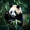Large panda bear in the forest - ai generated image