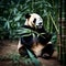 Large panda bear in the forest - ai generated image