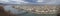 Large Panoramic overview of Budapest on Danube river