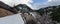 Large panoramic view on Alpine Loop Scenic Drive at American Fork Canyon in the winter time. Utah. US