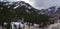 Large panoramic view on Alpine Loop Scenic Drive at American Fork Canyon in the winter time. Utah. US