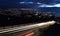 Large panoramic view  of  Beirut big city in front of mediterranean sea, in Lebanon, by night