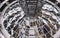 Large panoramic view of the central part of Reichstag dome. Berlin, Germany