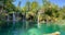 Large panoramic view on Galovacki Buk waterfall, one of the largest waterfalls in Plitvice Lakes National Park