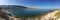 Large panoramic view  of lebanese shore from tabarja to Jounieh and beirut in a far background