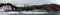 Large panoramic view of Tibble Fork and Silver Lake Flat Reservoir at winter time. Utah. US