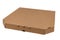 Large, paper, brown pizza box on a white background