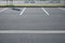 Large parking lot with white asphalt parking lines