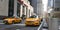 Large photography of two yellow cab in front of century 21 department store. Manhattan, New York