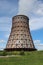 Large pipe cooling tower at the thermal power plant for the production of heating engineering construction CHP