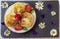 A large plate with curd cheese for breakfast, Cottage cheese pancakes, curd fritters with fresh berries strawberries with daisy