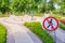 A large playground for learning the rules of the road in the park