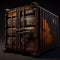 Large port rusty container - AI generated image