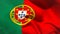 Large portugal national flag waving