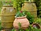 Large pots containing flowers