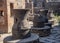 Large Pots Among The Ruins of Pompeii
