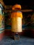 Large prayer wheel for good karma in Bhutan