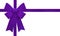 Large purple bow isolate on white background