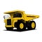 Large quarry dump truck on white background