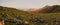 Large quartz rocks on a mountain meadow. sunset in the mountains. beautiful gony background