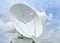 Large radio antenna astronomy dish in earth communication antenna system center station