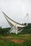 Large radio telescope in Norwegian mountains.