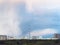 Large rainy clouds over district in Moscow