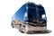 Large recreational vehicle RV on white