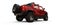 Large red off-road pickup truck for countryside or expeditions on white isolated background. 3d illustration.