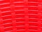 Large red plastic farm and garden use basket with imitate woven mesh