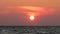 Large Red Sunrise on the Horizon of the Sea at Clare Island, County Mayo